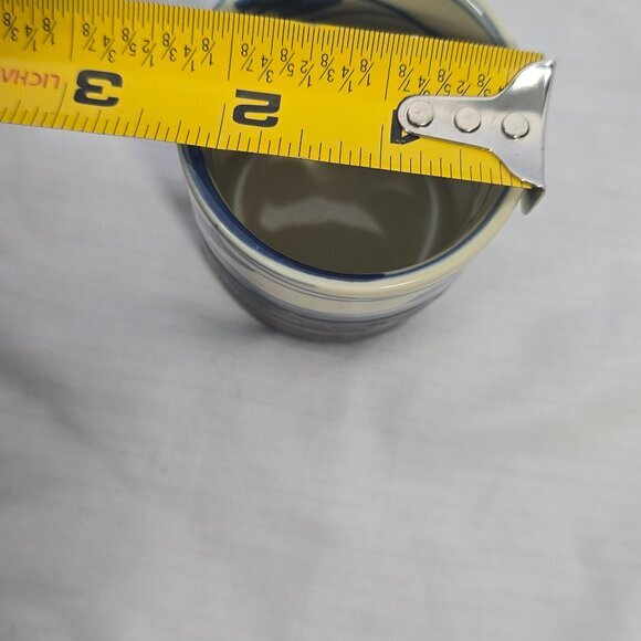 Japanese Yunomi Tea Cups Set‎ 4 Blue Cream Brown Good Hand Painted 3in - Picture 9 of 10